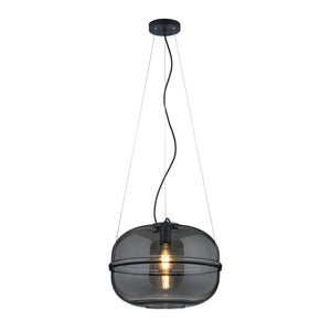 1 Light Pendant Black Matt and Chrome Plated Glass (1542LOR315190132)