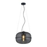 1 Light Pendant Black Matt and Chrome Plated Glass (1542LOR315190132)