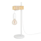 1 Light Vintage Table Light in Steel, White & Wood, Brown (0794TOW33163)