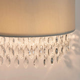 1 Light Wall Light with Silver Grey Shade and Facetted Glass Crystals (0711MAL94372)