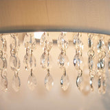 1 Light Wall Light with Silver Grey Shade and Facetted Glass Crystals (0711MAL94372)