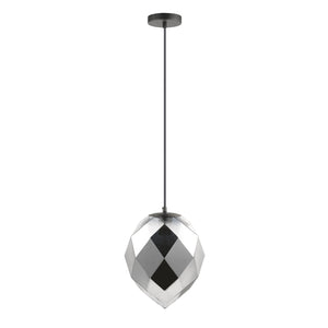 1 Light Pendant Chrome Glass/Black (0268ZOEPG1807)