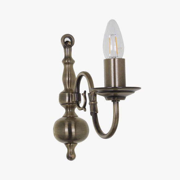 1 Light Antique Brass Wall Bracket (0268FLE01WBAB)