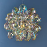 1 light Chrome Plated Pendant with Iridescent Glass Shades (0711INF80123)