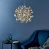 1 light Chrome Plated Pendant with Iridescent Glass Shades (0711INF80123)