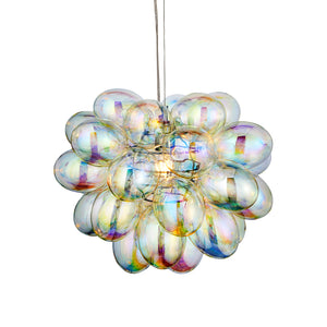 1 light Chrome Plated Pendant with Iridescent Glass Shades (0711INF80123)