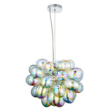 1 light Chrome Plated Pendant with Iridescent Glass Shades (0711INF80123)