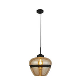 Ceiling Pendant - Black Metal & Champagne Glass (0483MER81311CP)