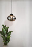 Ceiling Pendant - Black Metal & Smoked Glass (0483MER81311SM)