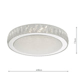 1 Light Flush Acrylic & Stainless Steel Large LED (0183AKE5008)