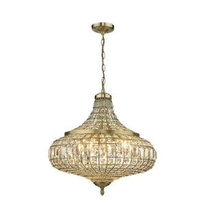 6 Light Pendant Antique Brass Crystal (0183ASM0675)