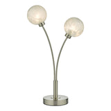 2 Light Table Lamp in Satin Nickel and Frosted Glass (0183AVA4246)