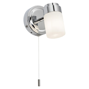 1 Light Bathroom switched wall light Frosted Glass and Chrome IP44 (1435BA02S1C)