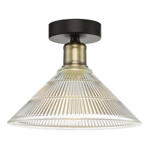 1 Light Flush in Antique Brass with Glass Shade (0183BOY0175)