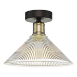 1 Light Flush in Antique Brass with Glass Shade (0183BOY0175)