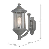 Outdoor Wall Light Matt Grey and Glass IP43 (0183BRO1661)