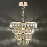 1 Light 4 Tier Chandelier Crystal & Gold (0183CER0135)