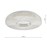 1 Light Flush Acrylic Medium LED (0183CIM5008)