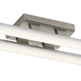 Twin LED Ceiling Flush 117cm Brushed Chrome (0183CUI4846)