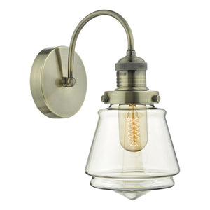 Wall Light in Antique Brass & Champagne Glass (0183CUR0775)