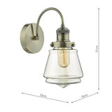 Wall Light in Antique Brass & Champagne Glass (0183CUR0775)