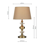 Touch Table Lamp Antique Brass complete with Shade (0183EDI4175)