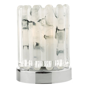 Touch Table Lamp Polished Chrome With Ribbed Glass (0183ELF4150)