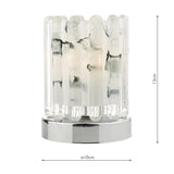 Touch Table Lamp Polished Chrome With Ribbed Glass (0183ELF4150)