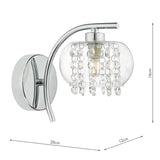 Wall Light Polished Chrome & Glass (0183ELM0750)