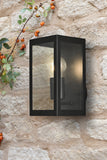 Outdoor Wall Light Black Glass IP44 (0183ERA0722)