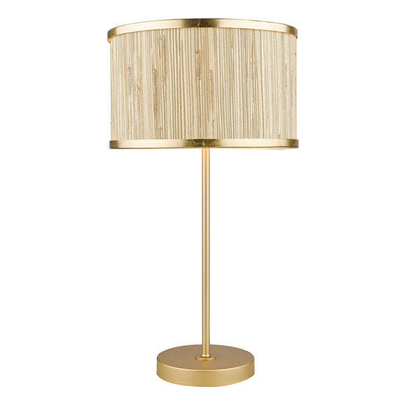 1 Light Table Lamp Gold Leaf and Seagrass Drum Shade (0183FEN4235)