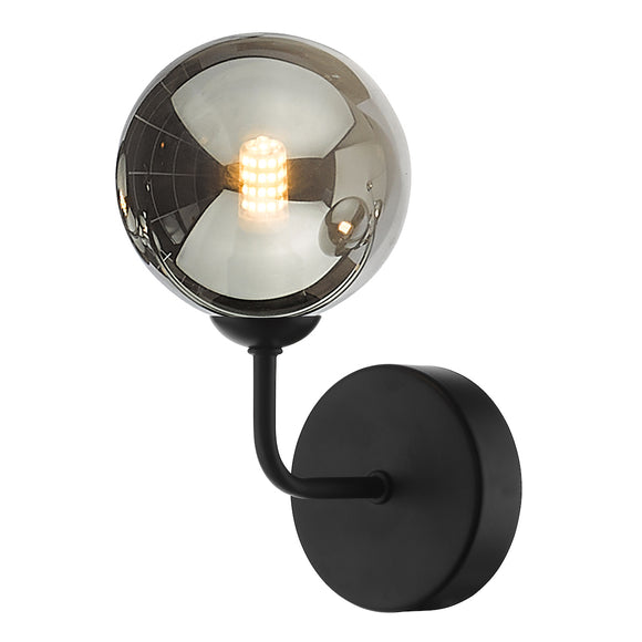 1 Light Wall Light Matt Black with Mix & Match Glass Options (0183FEY0722F)