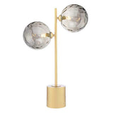 2 Light Table Lamp Matt Gold with Mix & Match Glass Options (0183SPI4235-F)