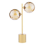 2 Light Table Lamp Matt Gold with Mix & Match Glass Options (0183SPI4235-F)