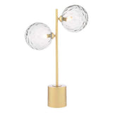 2 Light Table Lamp Matt Gold with Mix & Match Glass Options (0183SPI4235-F)