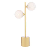 2 Light Table Lamp Matt Gold with Mix & Match Glass Options (0183SPI4235-F)