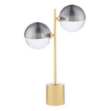 2 Light Table Lamp Matt Gold with Mix & Match Glass Options (0183SPI4235-F)