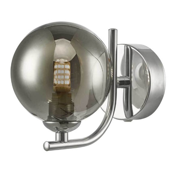 1 Light Wall Light in Polished Chrome with Mix & Match Glass Options (0183CRA0750F)