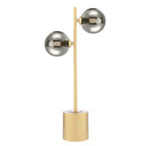 2 Light Table Lamp Matt Gold with Mix & Match Glass Options (0183SPI4235-F)