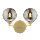 2 Light Wall Light Matt Gold Bracket with Mix & Match Glass Options (0183IZZ0935F)