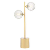 2 Light Table Lamp Matt Gold with Mix & Match Glass Options (0183SPI4235-F)