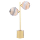 2 Light Table Lamp Matt Gold with Mix & Match Glass Options (0183SPI4235-F)