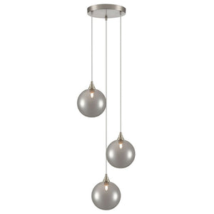 3 Light Cluster Satin Nickel with Smoked glass (0194GALFL24533365)