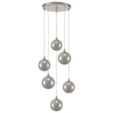 6 Light Spreader Satin Nickel with Smoked Glass (0194GALFL24536365)