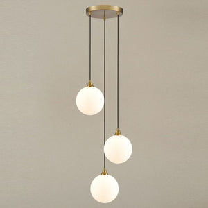 3 Light Cluster Aged Brass with Opal glass (0194GALFL24683367)