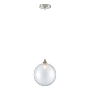 1 Light Single Pendant in Satin Nickel with Clear Glass (0194GALPCH244368)