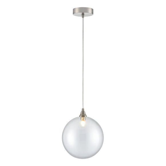 1 Light Single Pendant in Satin Nickel with Clear Glass (0194GALPCH244368)