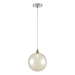 1 Light Single Pendant in Satin Nickel with Amber Glass (0194GALPCH244370)