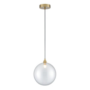 1 Light Single Pendant in Aged Brass with Clear Glass (0194GALPCH424368)