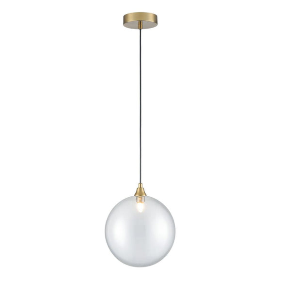 1 Light Single Pendant in Aged Brass with Clear Glass (0194GALPCH424368)